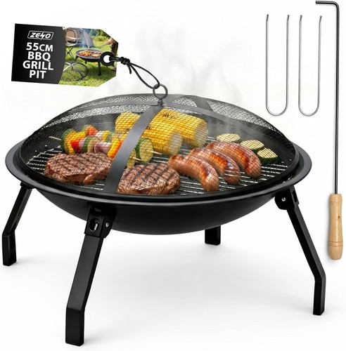 Round fire pit bbq - round,