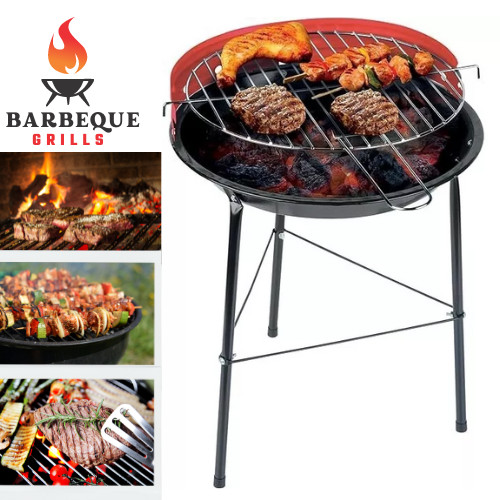 33cm portable round - round, barbecue