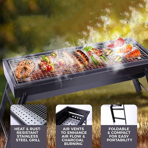 Portable folding charcoal bbq - charcoal,