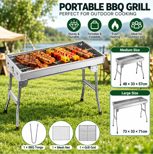 Folding charcoal bbq grill - charcoal,