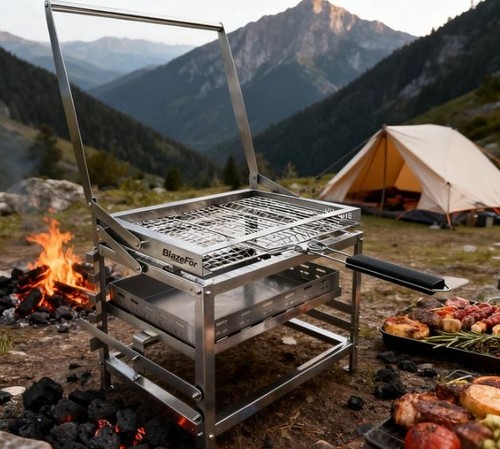 Charcoal bbq flip grill - charcoal, garden