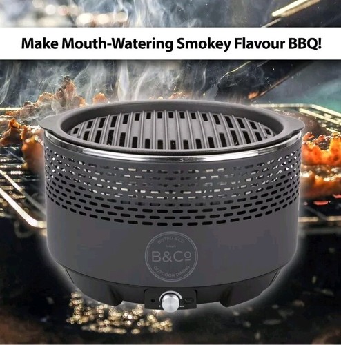 Smokeless bbq grill - smokeless, grey